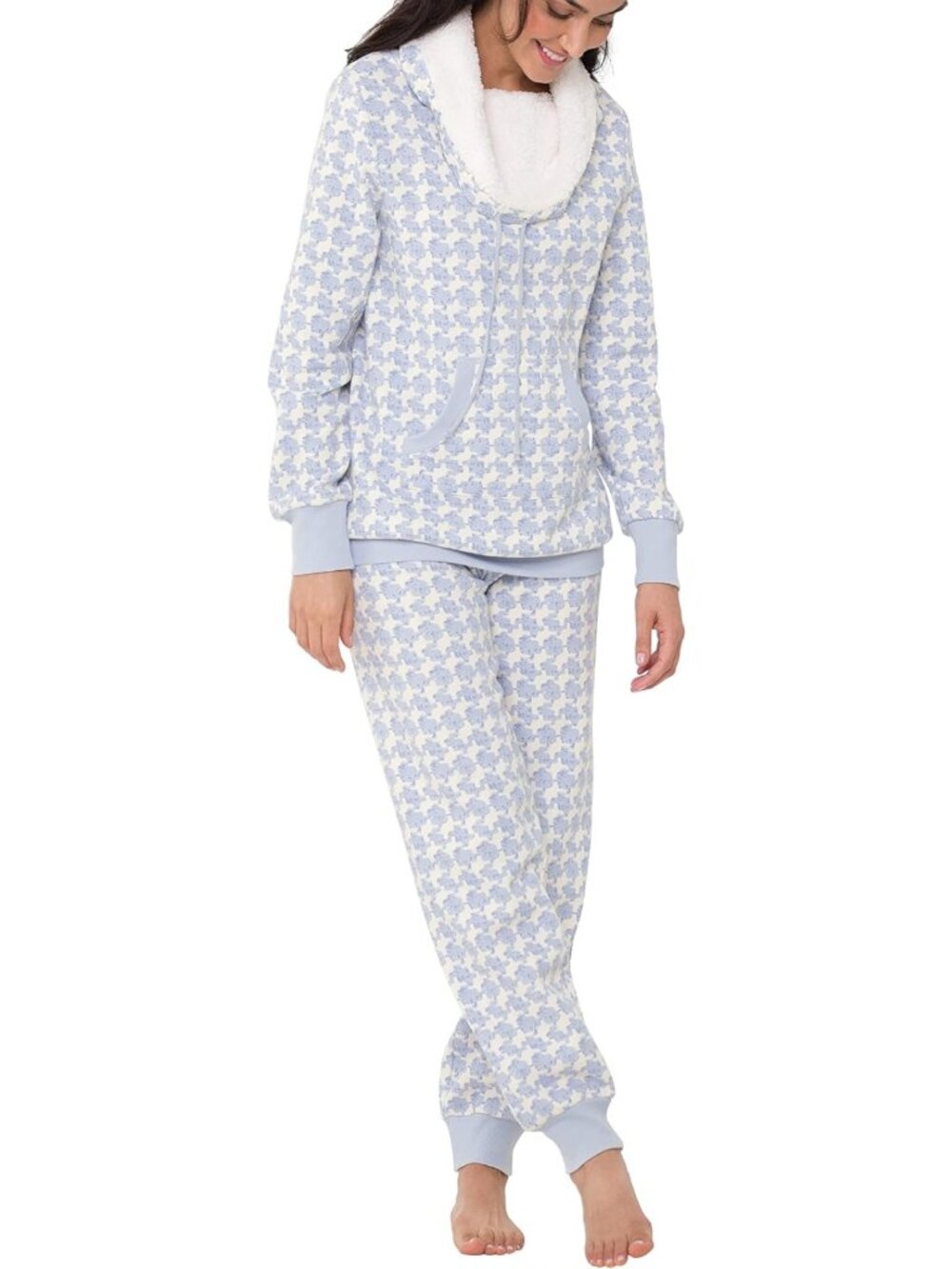 Cozy Women's Pajama Sets - Soft Shearling Rollneck Sleepwear for Ultimate